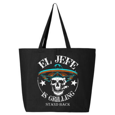 El Jefe Grilling Stand Back Funny Mexican Dad Playera 25L Jumbo Tote