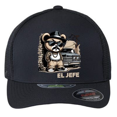 El Jefe Hip Hop Teddy Bear Lowrider Chicano Cholo Flexfit Unipanel Trucker Cap