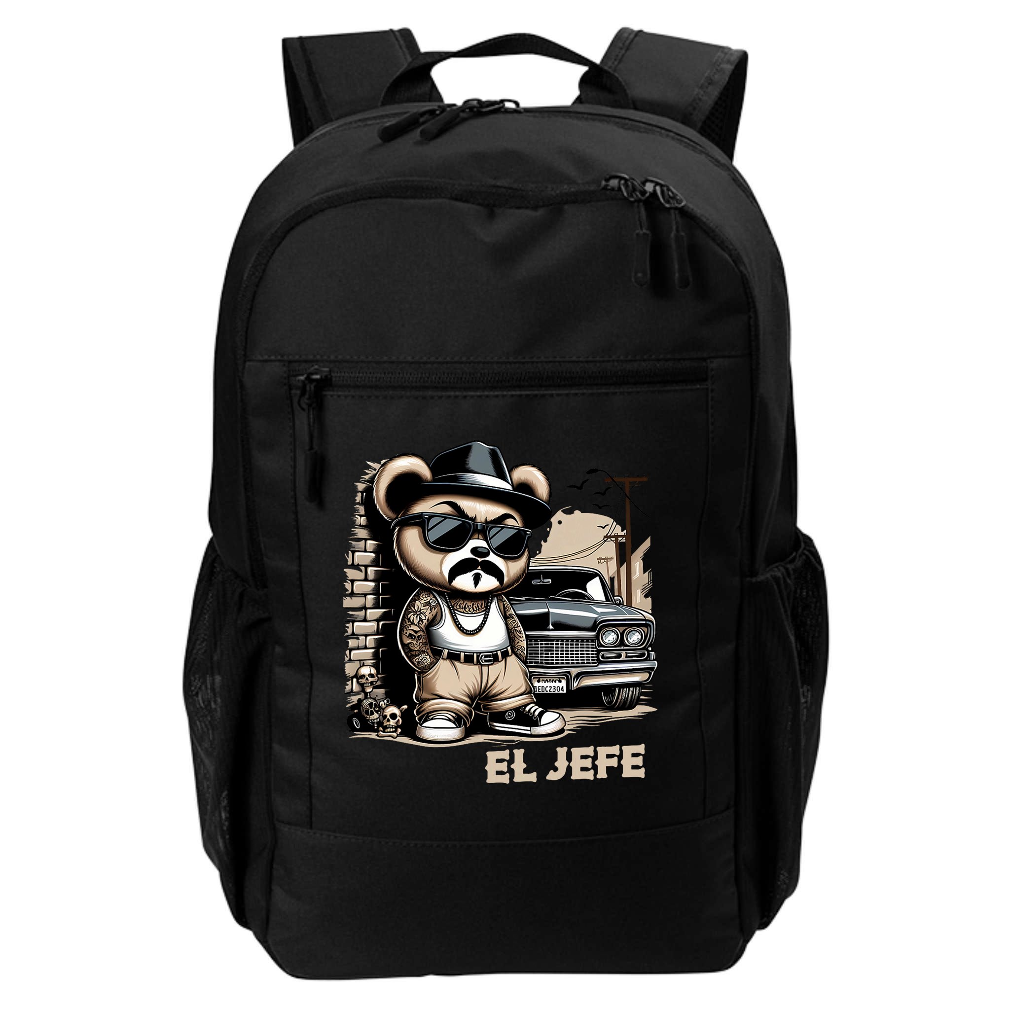 El Jefe Hip Hop Teddy Bear Lowrider Chicano Cholo Backpack