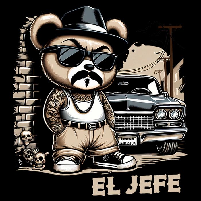 El Jefe Hip Hop Teddy Bear Lowrider Chicano Cholo Backpack