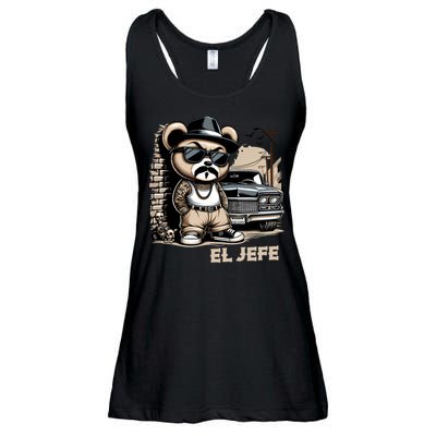 El Jefe Hip Hop Teddy Bear Lowrider Chicano Cholo Ladies Essential Flowy Tank