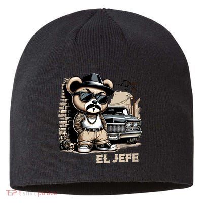 El Jefe Hip Hop Teddy Bear Lowrider Chicano Cholo Sustainable Beanie