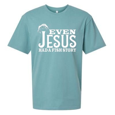 Even Jesus Had A Fish Story Sueded Cloud Jersey T-Shirt