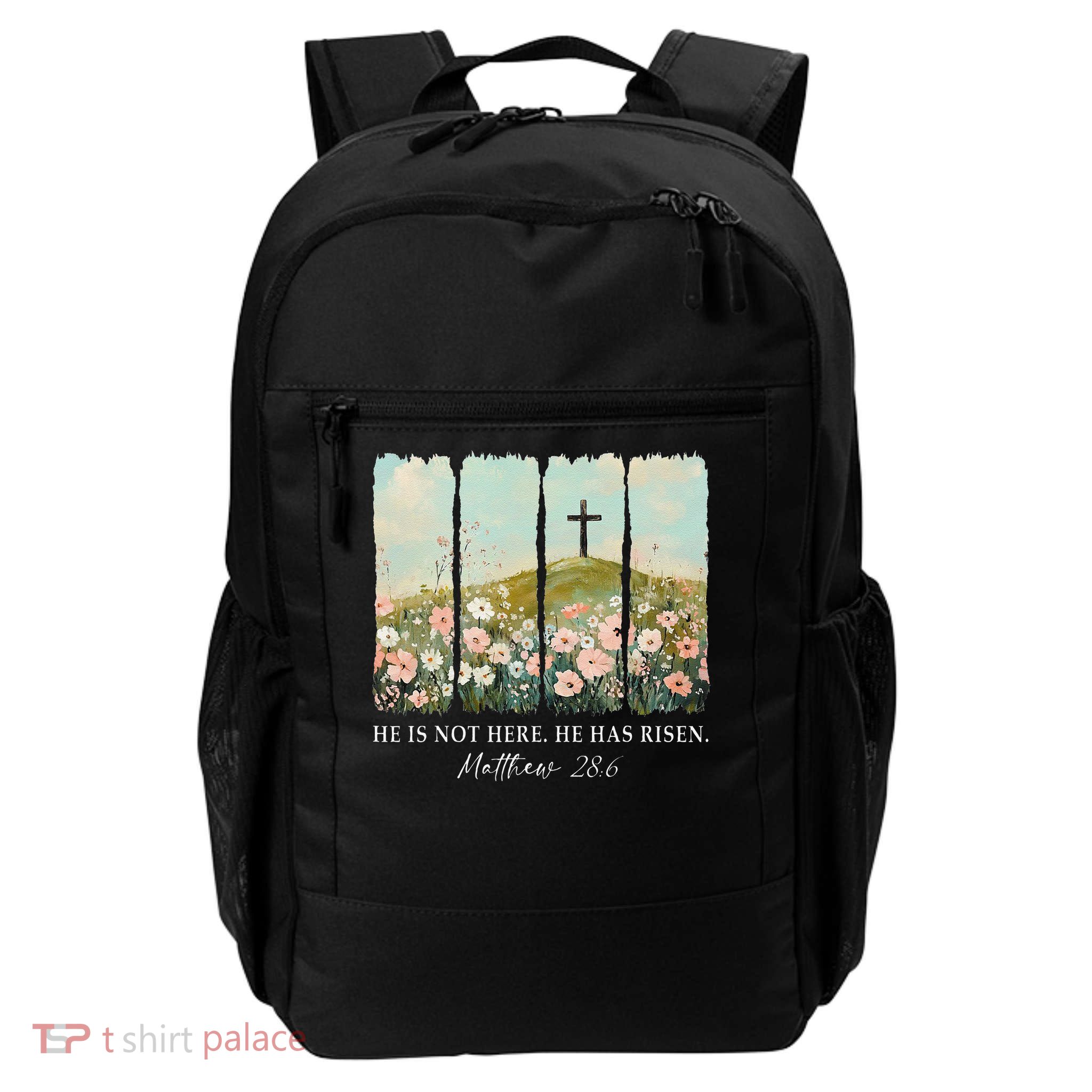 Easter Jesus He Is Not Here He Has Risen Wildflower Spring Backpack