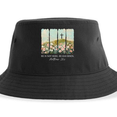 Easter Jesus He Is Not Here He Has Risen Wildflower Spring Sustainable Bucket Hat