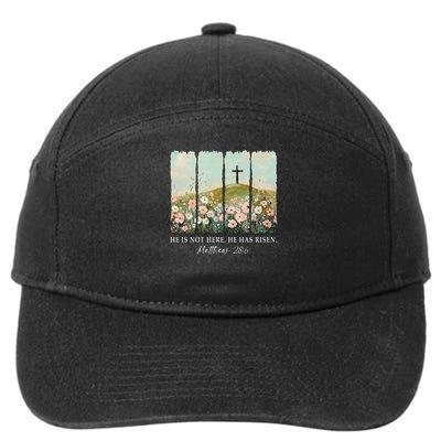 Easter Jesus He Is Not Here He Has Risen Wildflower Spring 7-Panel Snapback Hat