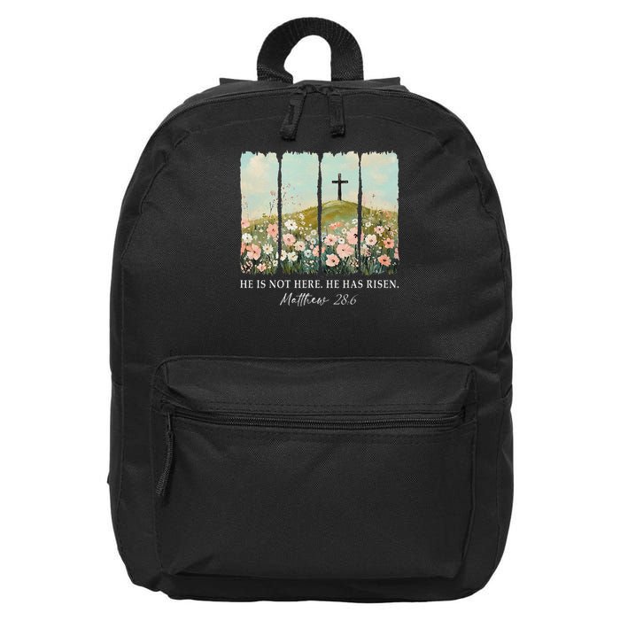 Easter Jesus He Is Not Here He Has Risen Wildflower Spring 16 in Basic Backpack