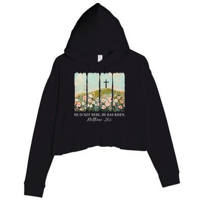 Easter Jesus He Is Not Here He Has Risen Wildflower Spring Crop Fleece Hoodie