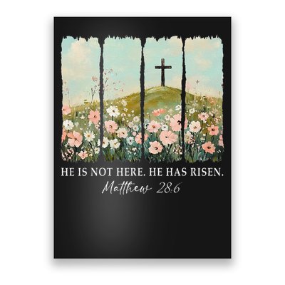 Easter Jesus He Is Not Here He Has Risen Wildflower Spring Poster