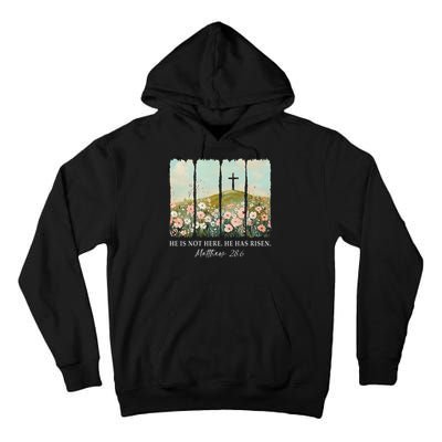 Easter Jesus He Is Not Here He Has Risen Wildflower Spring Tall Hoodie