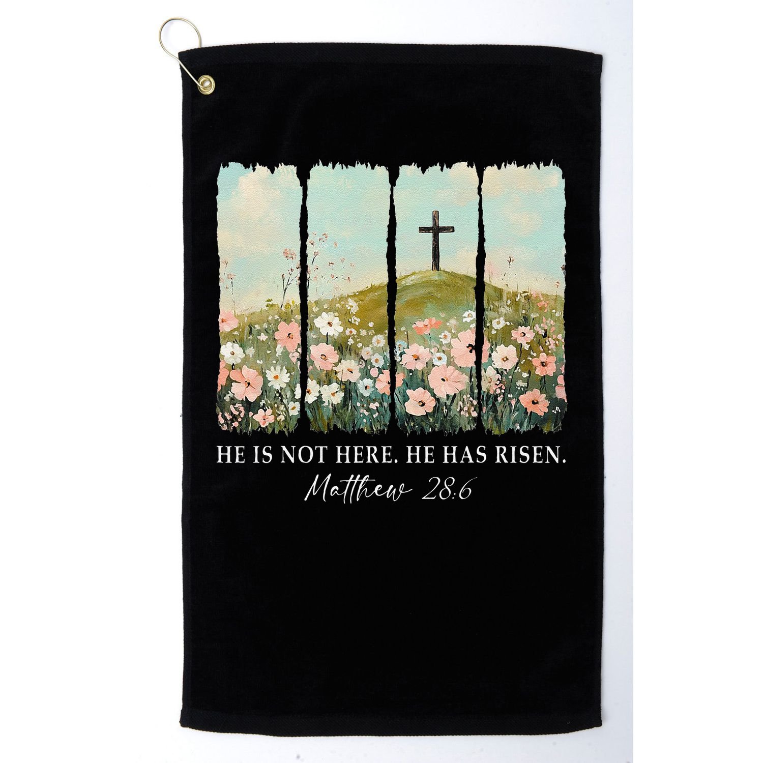 Easter Jesus He Is Not Here He Has Risen Wildflower Spring Golf Towel