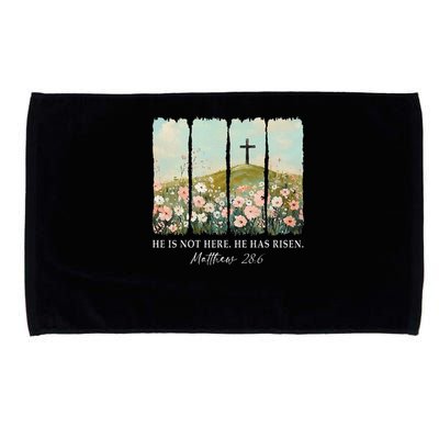 Easter Jesus He Is Not Here He Has Risen Wildflower Spring Microfiber Hand Towel