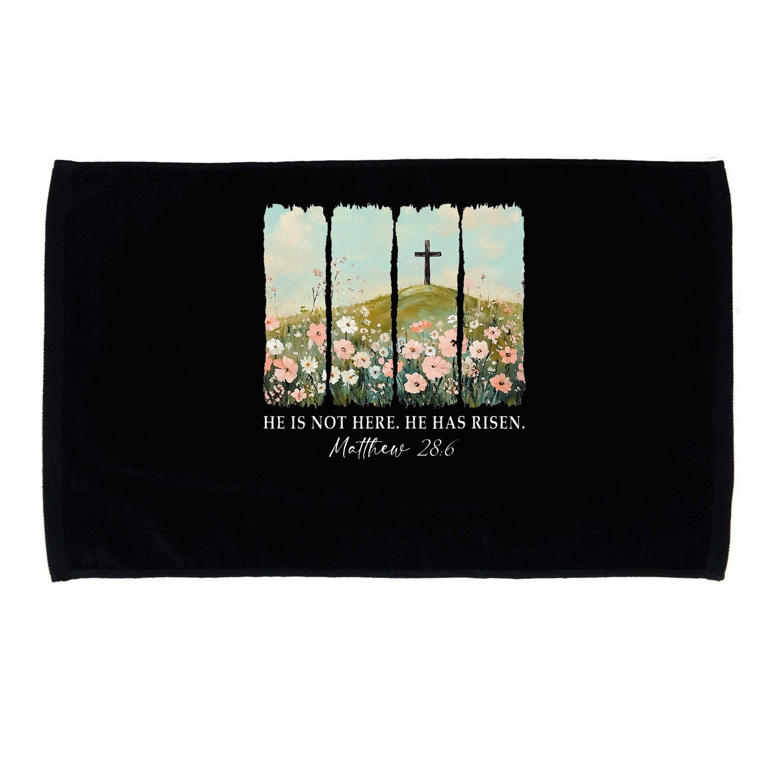 Easter Jesus He Is Not Here He Has Risen Wildflower Spring Microfiber Hand Towel