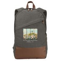 Easter Jesus He Is Not Here He Has Risen Wildflower Spring Cotton Canvas Backpack