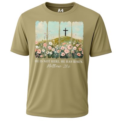 Easter Jesus He Is Not Here He Has Risen Wildflower Spring Performance Shirt