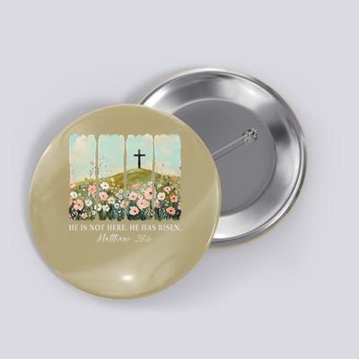 Easter Jesus He Is Not Here He Has Risen Wildflower Spring Button