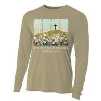 Easter Jesus He Is Not Here He Has Risen Wildflower Spring Cooling Performance Long Sleeve Crew