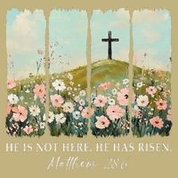Easter Jesus He Is Not Here He Has Risen Wildflower Spring Cooling Performance Long Sleeve Crew