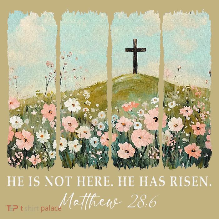 Easter Jesus He Is Not Here He Has Risen Wildflower Spring Cooling Performance Long Sleeve Crew