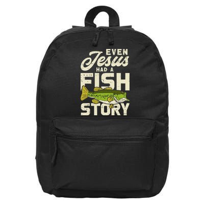 Even Jesus Had A Fish Story Cute Love Fishing 16 in Basic Backpack
