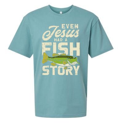 Even Jesus Had A Fish Story Cute Love Fishing Sueded Cloud Jersey T-Shirt