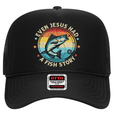 Even Jesus Has A Fish Story Christian Fisherman Funny Retro Hat