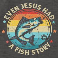 Even Jesus Has A Fish Story Christian Fisherman Funny Retro Vector Backpack