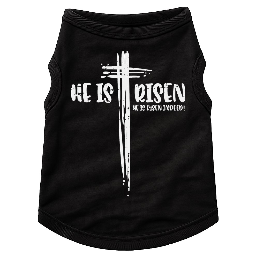 Easter Jesus He Is Risen Indeed Religious Christian Women Doggie Tank