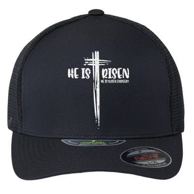 Easter Jesus He Is Risen Indeed Religious Christian Women Flexfit Unipanel Trucker Cap