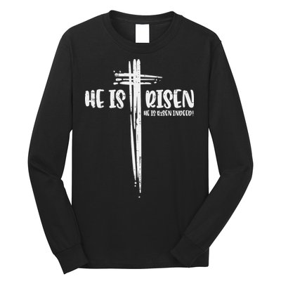 Easter Jesus He Is Risen Indeed Religious Christian Women Long Sleeve Shirt