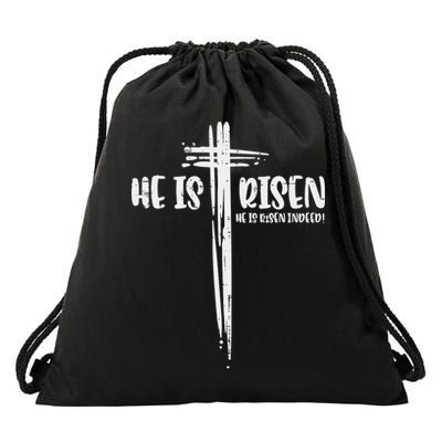 Easter Jesus He Is Risen Indeed Religious Christian Women Drawstring Bag