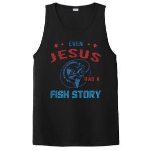 Even Jesus Had A Fish Story Funny Fishing PosiCharge Competitor Tank