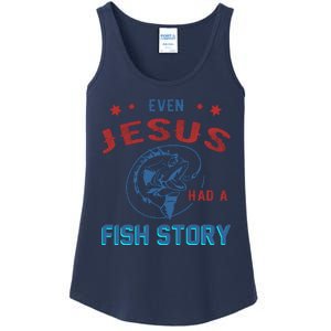 Even Jesus Had A Fish Story Funny Fishing Ladies Essential Tank