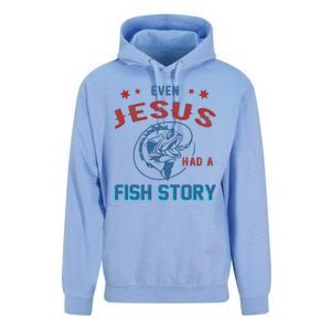 Even Jesus Had A Fish Story Funny Fishing Unisex Surf Hoodie