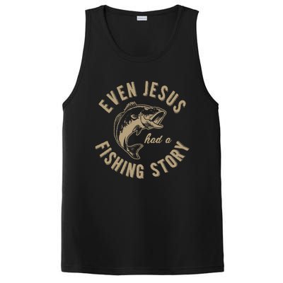 Even Jesus Had A Fishing Story Gift Funny Christian Fish PosiCharge Competitor Tank