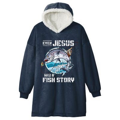 Even Jesus Had A Fish Story Jesus Hooded Wearable Blanket