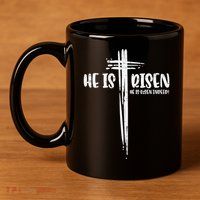 Easter Jesus He Is Risen Indeed Religious Christian 11oz C Handle Ceramic Mug