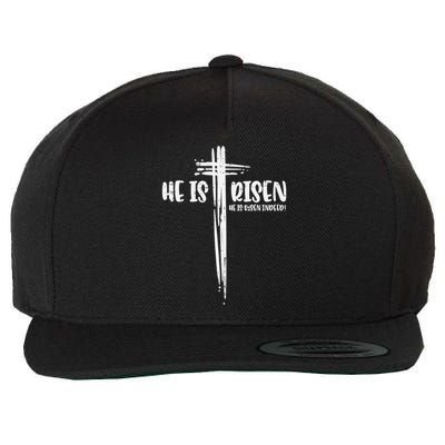 Easter Jesus He Is Risen Indeed Religious Christian Wool Snapback Cap