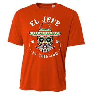 El Jefe Is Grilling Stand Cooling Performance Crew T-Shirt