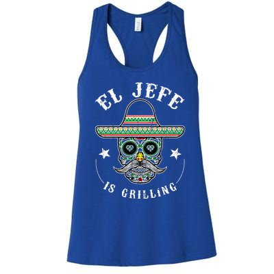 El Jefe Is Grilling Stand Women's Racerback Tank