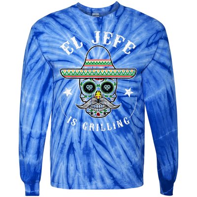 El Jefe Is Grilling Stand Tie-Dye Long Sleeve Shirt