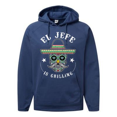 El Jefe Is Grilling Stand Performance Fleece Hoodie