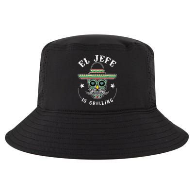 El Jefe Is Grilling Stand Back Funny Mexican Dad Jefe Cool Comfort Performance Bucket Hat