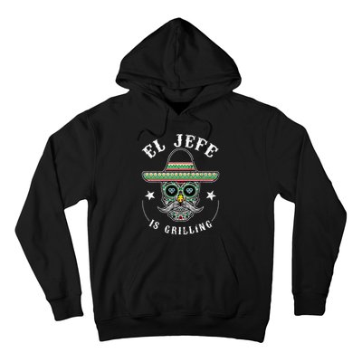 El Jefe Is Grilling Stand Back Funny Mexican Dad Jefe Hoodie