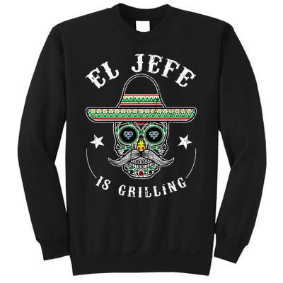 El Jefe Is Grilling Stand Back Funny Mexican Dad Jefe Sweatshirt