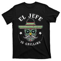 El Jefe Is Grilling Stand Back Funny Mexican Dad Jefe T-Shirt