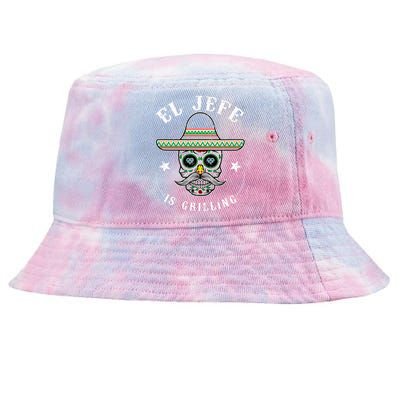 El Jefe Is Grilling Stand Back Funny Mexican Dad Jefe Tie-Dyed Bucket Hat