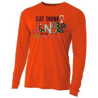 Eat Jingle Like You Mean It Christmas Spirit Holiday Cute Gift Cooling Performance Long Sleeve Crew