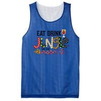 Eat Jingle Like You Mean It Christmas Spirit Holiday Cute Gift Mesh Reversible Basketball Jersey Tank