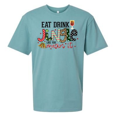 Eat Jingle Like You Mean It Christmas Spirit Holiday Cute Gift Sueded Cloud Jersey T-Shirt